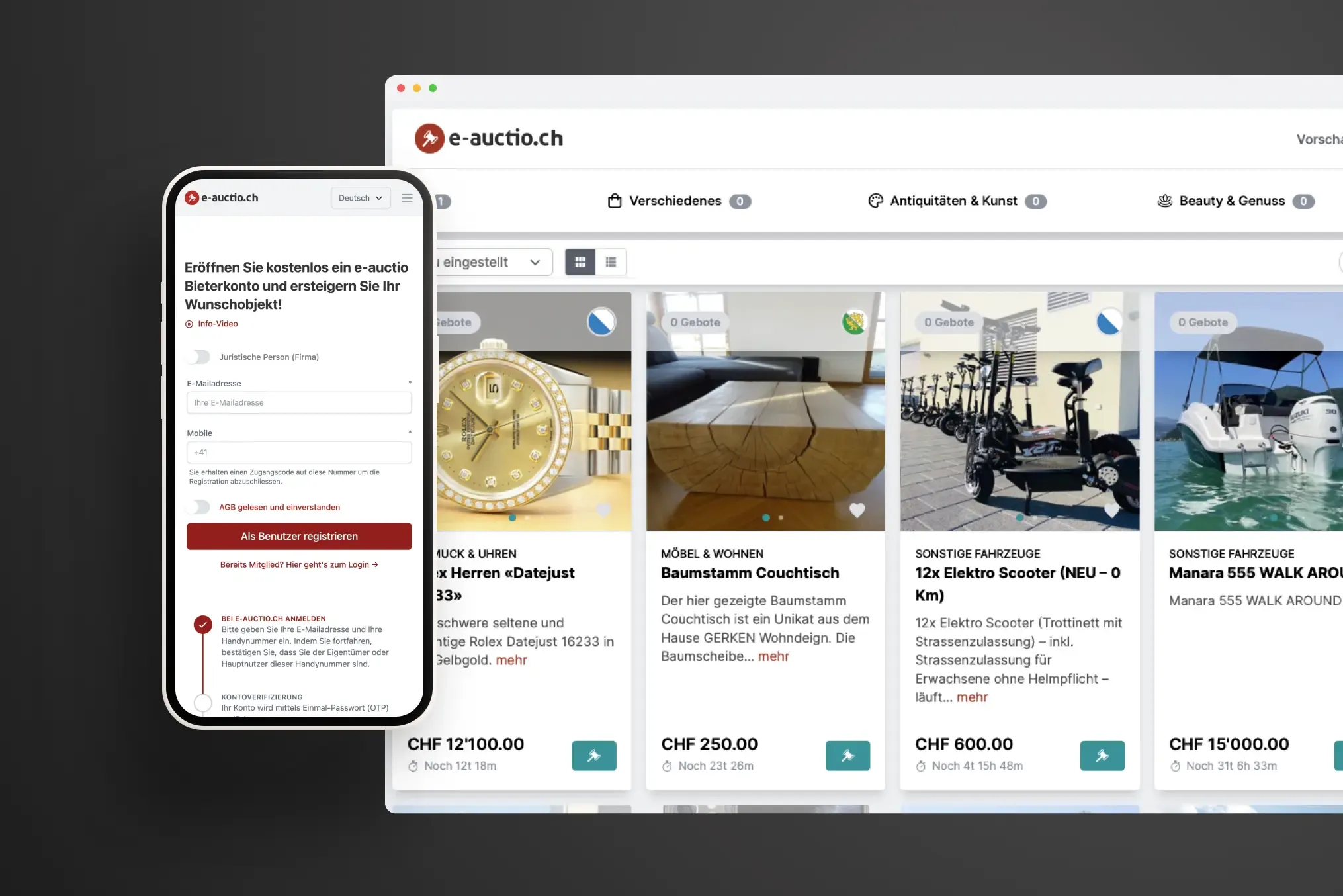 e-auctio | Digitale Gant Auktionen für die Schweiz